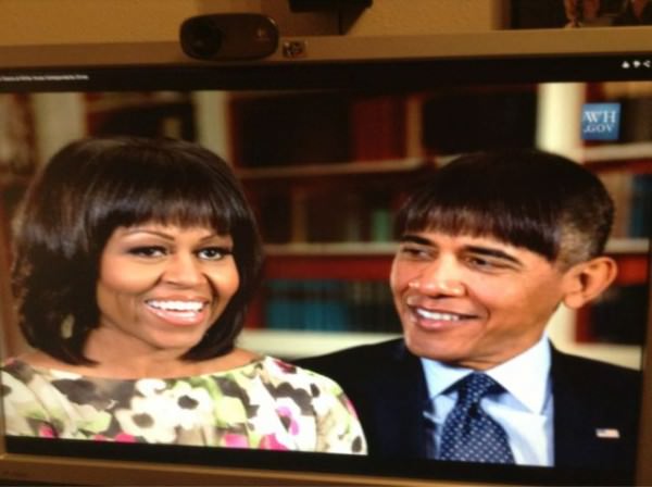 Obama with Bangs funny picture