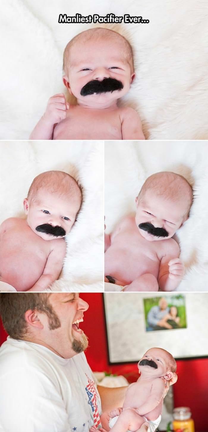 pacifier mustache funny picture