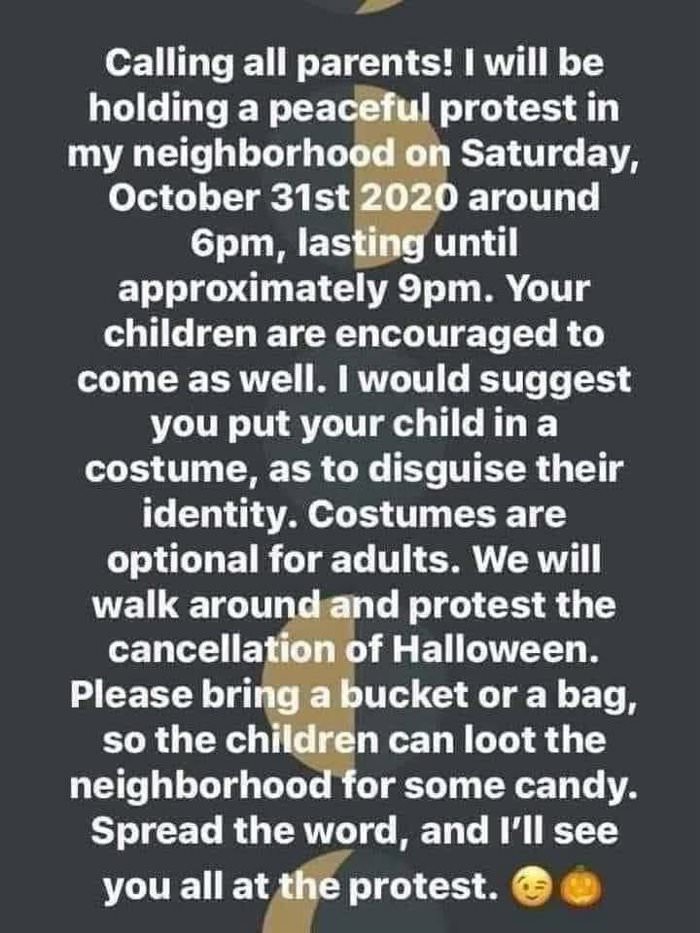 peaceful protests for halloween