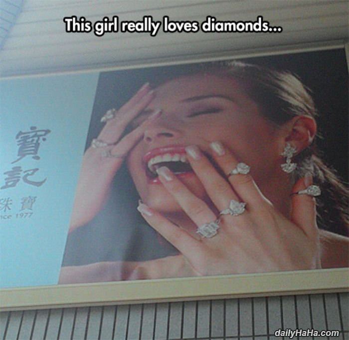 really loves diamonds funny picture