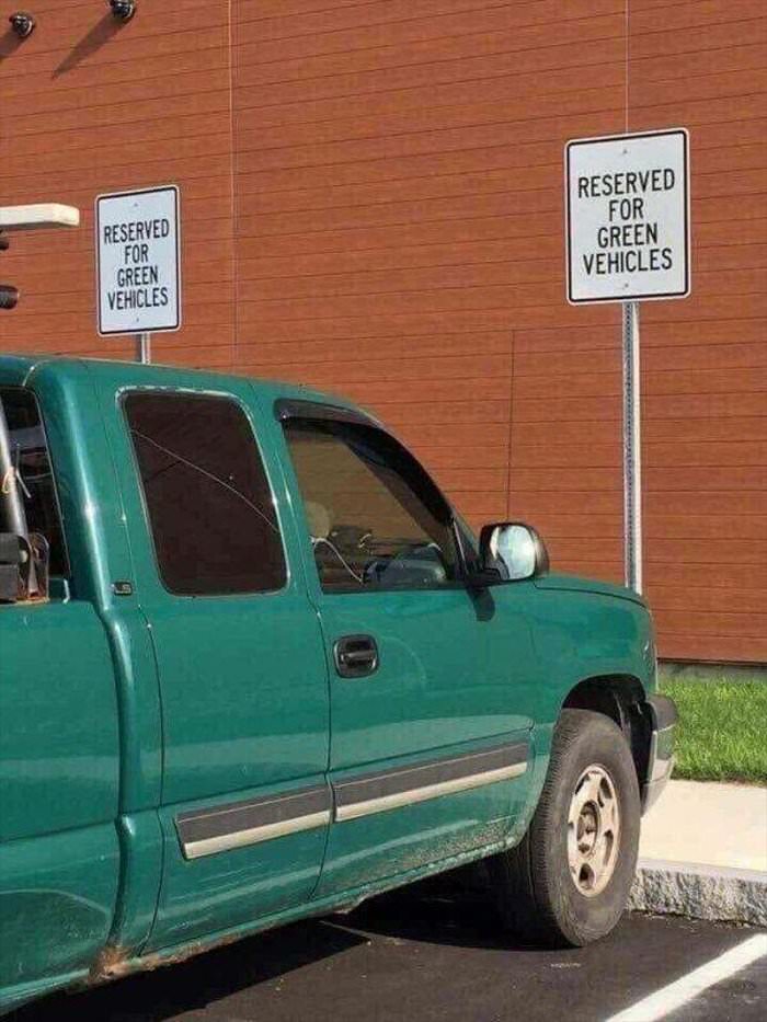 reserved for green vehicles ... 2