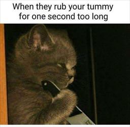 rub your tummy for too long