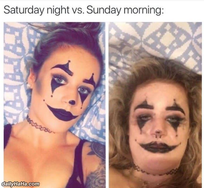 saturday night vs sunday morning funny picture