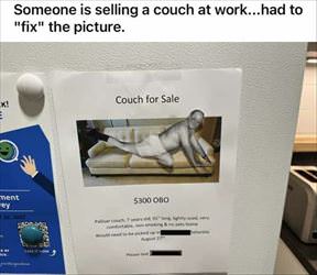 selling a couch at work