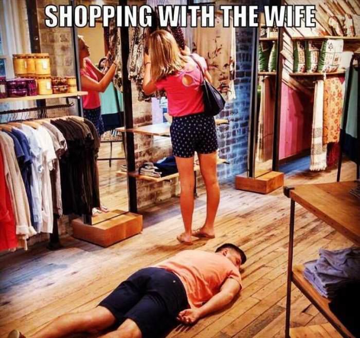 shopping with the wife is hard sometimes