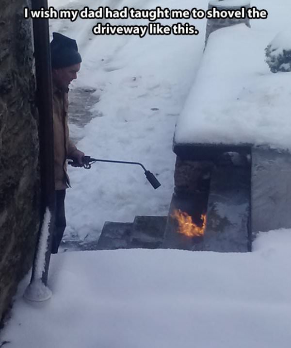 Shoveling the Driveway funny picture
