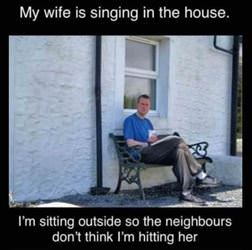 sitting outside