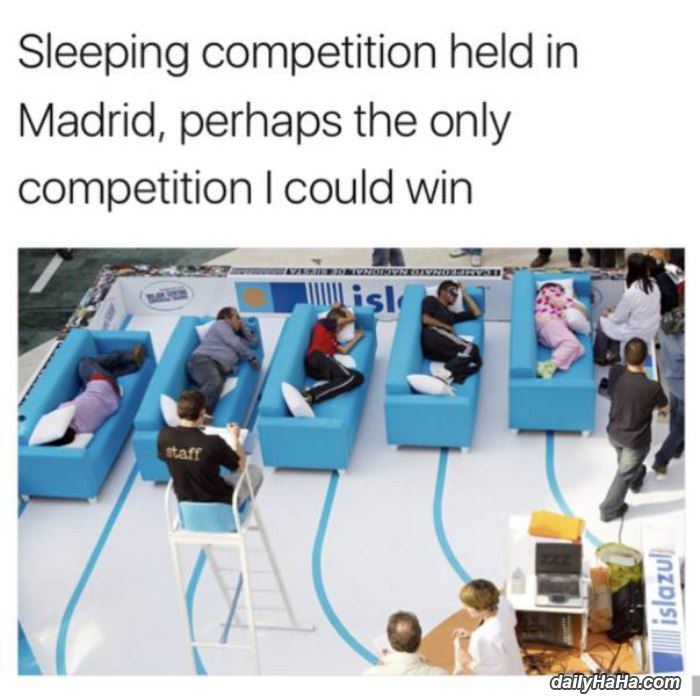 sleeping competition funny picture