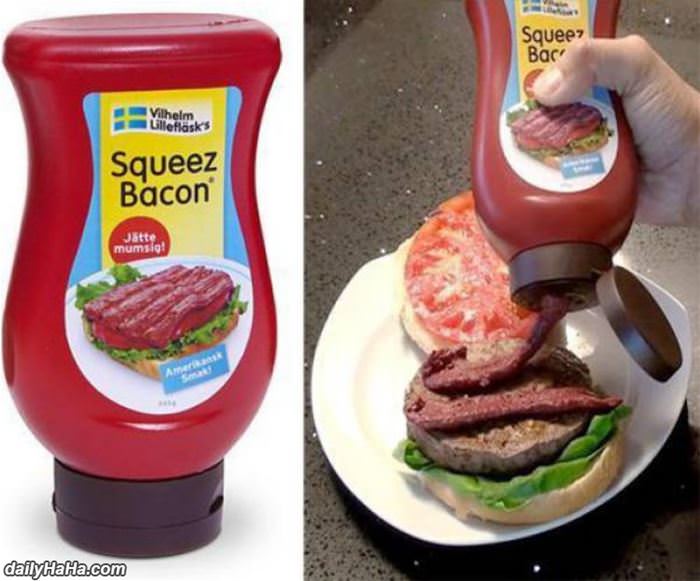 squeeze on bacon funny picture