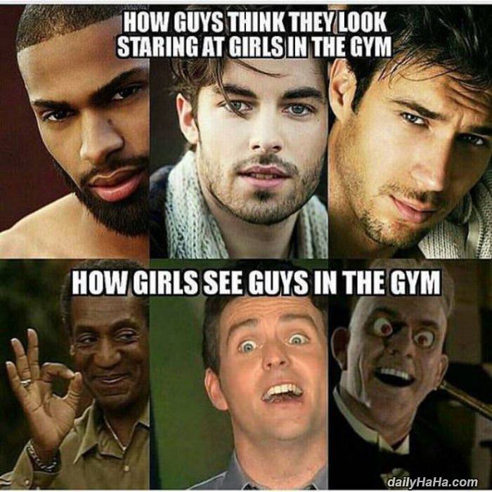 staring at girls in the gym funny picture