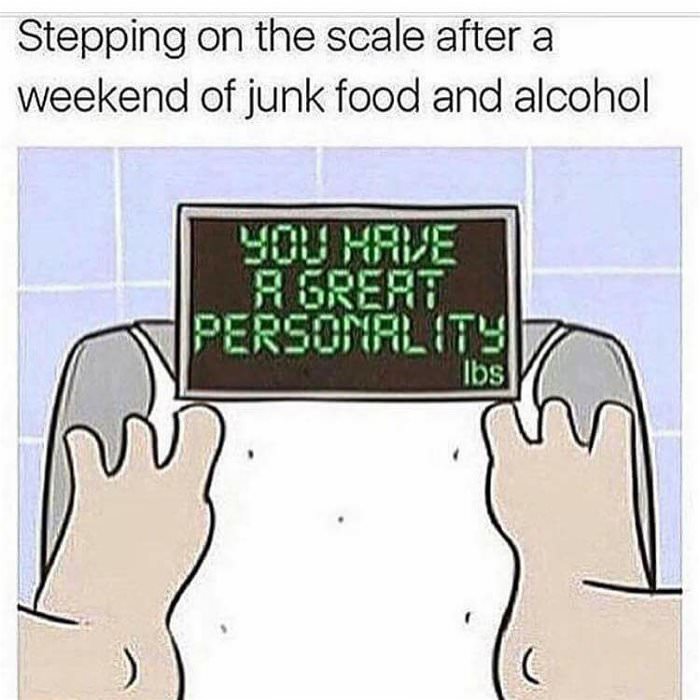 stepping on a scale