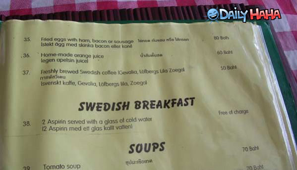 Swedish Breakfast funny picture