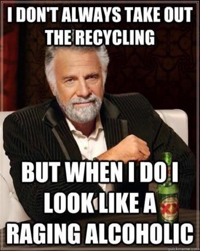 taking out the recycling funny picture