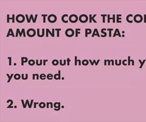 the correct amount of pasta