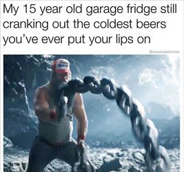 the garage fridge
