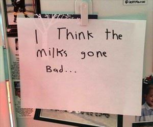 the milk has gone bad ... 2
