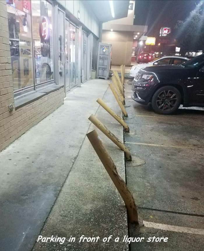 the parking in front of the liquor store ... 2
