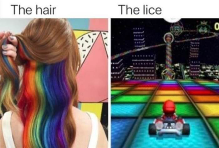 the rainbow road of hair