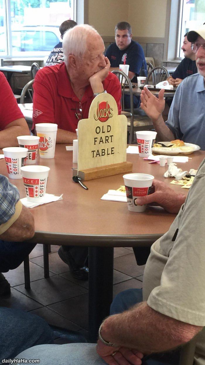 the old fart table funny picture