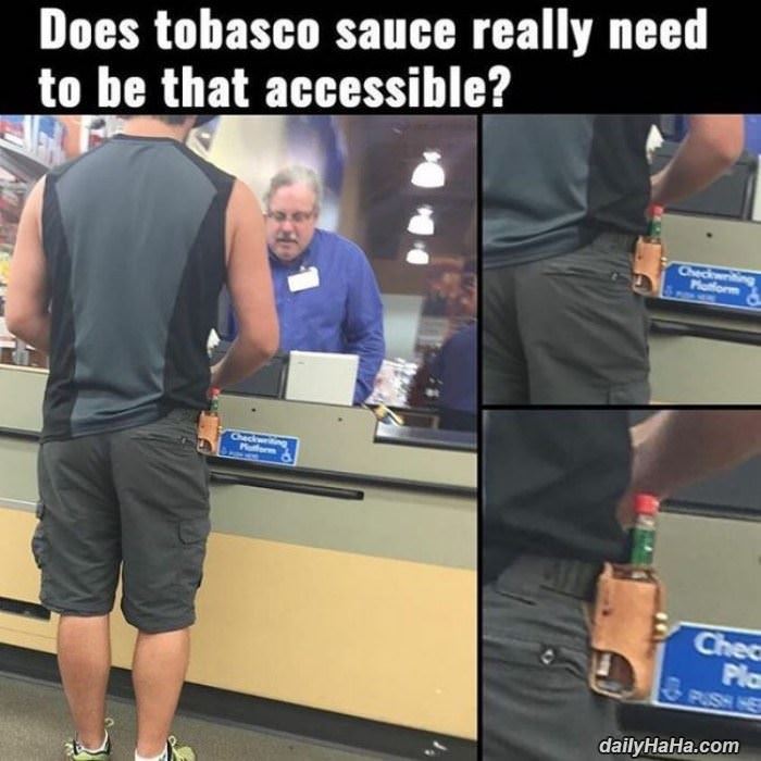 this guy loves tobasco funny picture