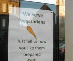 we server vegetarians