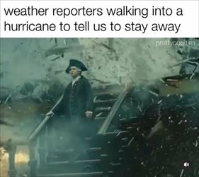 weather reporters walking in