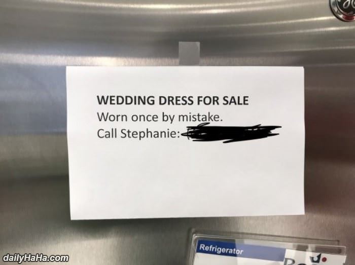 wedding dress for sale funny picture