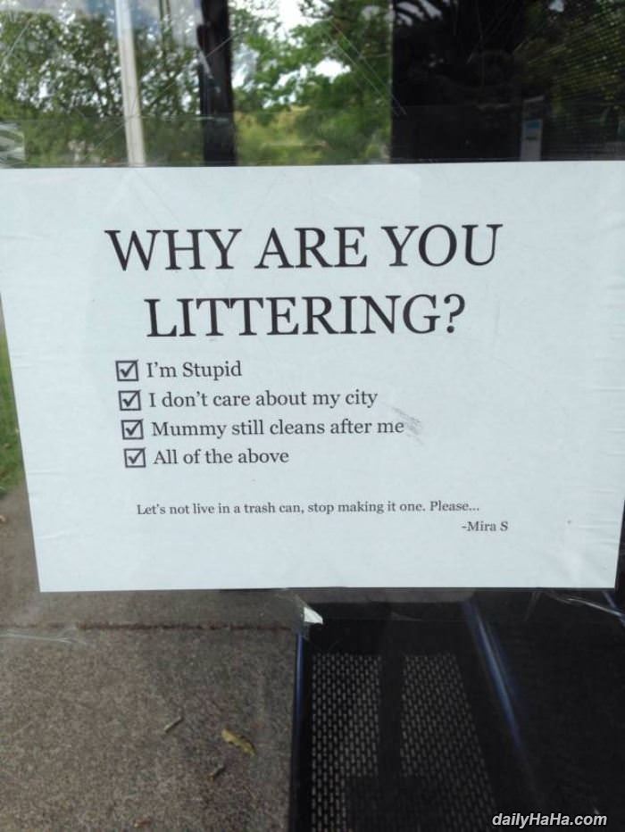 why are you littering funny picture