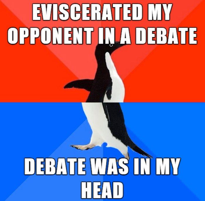 won the debate funny picture