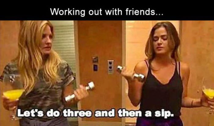 working out with friends
