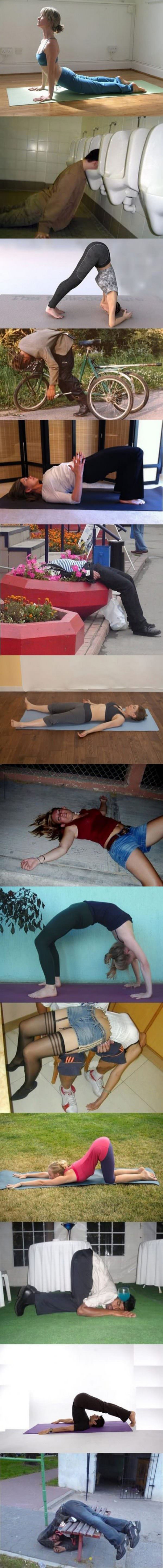 Yoga Sober and Yoga Drunk funny picture