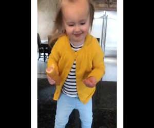 Toddler Girl with Corn Dog Dances to Beyonce Funny Video