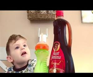 Toddler cannot believe the magic trick Funny Video