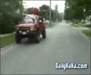 Truck stunt gone wrong