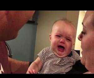 baby hates when mom and dad kiss Funny Video