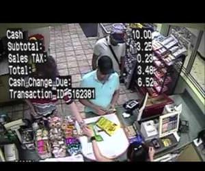 criminal installs credit card skimmer in 2 seconds Funny Video