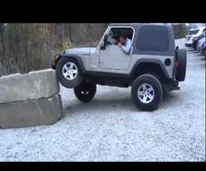 parking a jeep on a rock Funny Video