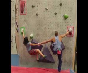 partner rock climbing Funny Video