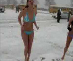 Snow Angels in Bikinis Funny Video
