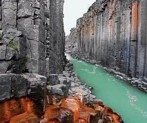 the basalt canyon in iceland