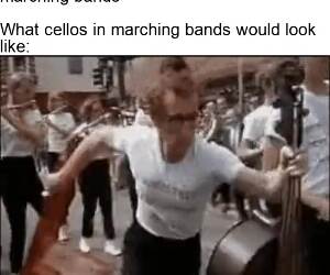 cellos in marching bands