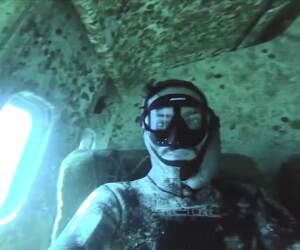 underwater in a plane