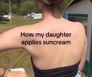 applying sunscreen