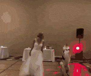 Dancing with her best friend on her wedding day