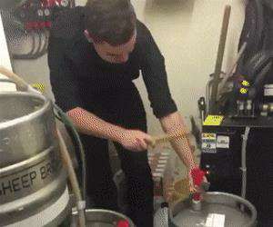 How not to open a keg