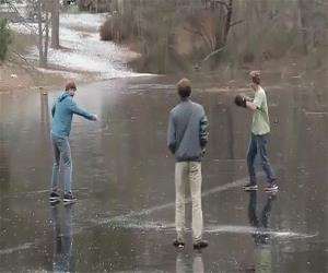 busted through the ice