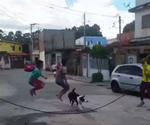doing some jump rope