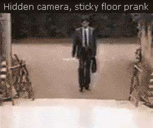 sticky floor prank