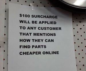 100 dollar surcharge