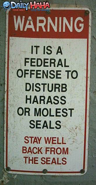warning to all seal molestors